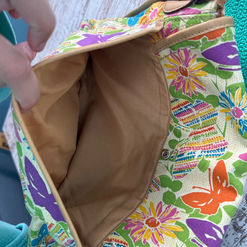 VTG Y2K Relic by Fossil Butterfly Floral Fairy Canvas Crossbody Bag Boho Purse - Picture 8 of 11